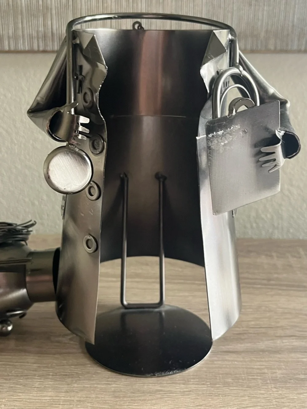 Metal Decorative Nurse Wine Holder Smoky gray metal
